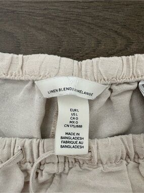 H&M Linen-Blend Beige Pants